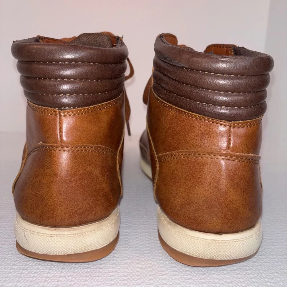 Levis‎ Mens Brown Faux Leather High Top Casual Lace Up Sneakers US 12